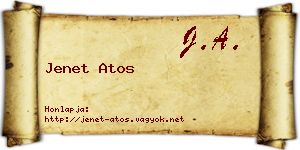 Jenet Atos névjegykártya